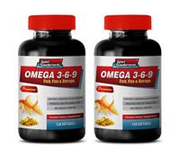 Cholesterol Natural Supplements - Omega 3 6 9 - Premium Dietary Supplement - Fish, Flax & Borage - Omega 3 Inflammation - 2 Bottles 240 Softgels