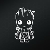 Baby Groot Vinyl Decal Sticker | Cars Trucks Vans Walls Laptops Cups | White | 5.5 inches | KCD1526W