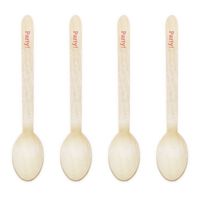 Dress My Cupcake Natural Wood Candy 100-Pack Buffet Cutlery Spoons DIY Kit, Party, 6.5-Inch, Coral