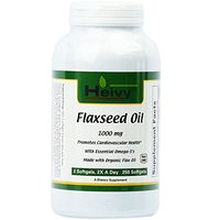 Heivy Flaxseed Oil 1000mg, Flaxseed Oil Softgels Promote Cardiovascular Health with Essential Omega-3's, Organic Flaxseed Oil Capsules, 250 Softgels.