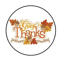 Special Pack 48 GIVE Thanks Thanksgiving Fall Envelope Seals Labels Stickers 1.2" Round #CUAS