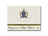 Signature Announcements Edgemont High School - 01 (Edgemont, SD) Graduation Announcements, Presidential style, Elite package of 25 with Gold & Blue Metallic Foil seal