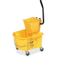 60466 Genuine Joe Splash Guard Mop Bucket/Wringer - 6.50 gal - Black
