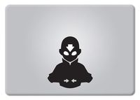 Avatar The Last Airbender Aang Die-cut Decal Vinyl Sticker for Macbook Laptop Car (Gloss Black, Macbook with Glowing apple)