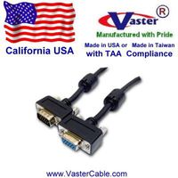 SuperEcable - 15 Ft High Resolution Micro S-VGA Slim Wire & Hood Monitor Video Extension Cable, with Ferrite Cord