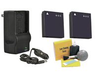 Panasonic High Capacity Lithium Ion Replacement for Panasonic CGA-S007A/1B - 2 Batteries (1000Mah) + AC/DC Rapid Travel Charger + Nwv Direct 5 Piece Cleaning Kit