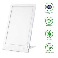 Therapy Light, Full Spectrum 12000 Lux Bright Light Therapy Lamp, 5 Gear Time Settings, UV Free Sunlight Lamp with 4 Levels Adjustable Brightness, Touch Control for Home/Office/Sleep/Winter