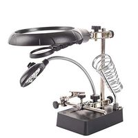 LAAN 10 Times with LED Lights Multi-Function Motherboard Repair Workbench 5 Times HD Repair Placed Desktop Magnifying Glass