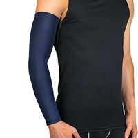 Meteora UV Protection Compression & Cooling Arm Sleeves for Men Women Kids Cycling/Golf/Basketball/Other Sports,Tattoo Cover (1 Pair) (Deep Blue, LX)