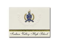 Signature Announcements Indian Valley High School (Gnadenhutten, OH) Graduation Announcements, Presidential style, Elite package of 25 with Gold & Blue Metallic Foil seal