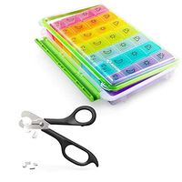 AUVON iMedassist Travel Pill Organizer (7-Day / 4-Times-A-Day) Bundle with AUVON Scissors-Shaped Pill Cutter