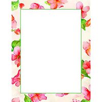 80 Watercolor Bloom Letterhead Sheets