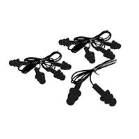 ballboU-5 Pairs Comfortable Waterproof Noise Cancelling Reusable Soft Silicone Cord Swimming Ear Plugs (Black)