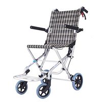 Wheelchair Medical Equipment Travel Aircraft Folding Lightweight Aluminum Alloy Ultra Light Portable for Children and Elderly-Weighs Only 6.9kg Wide for Adults elderl