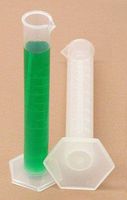 Graduated Cylinder Plastic PP 50 ml Hex Base Pack of 10