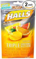 Halls Mentho-Lyptus Drops Sugar Free Citrus Blend - 25 ct, Pack of 2