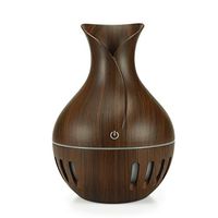 Aromatherapy Essential Oil Diffuser, 130ml Aroma Diffuser, Timed Cold Mist Mode Humidifier, Waterless Auto Shutdown, 7 Color LED Lights (Color : Deep Wood Grain)