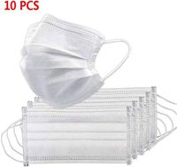 Disposable Safety Face MASK with 3 Layers Protection Filters Dust-Proof Anti Spittle Eye Mask for Earloop (10pcs)
