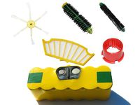 Replacement for iRobot Roomba 532 Pet Series - Kit Includes 1 High Capacity Battery, 1 Filter, 1 Bristle Brush, 1 Flexible Beater Brush, 1 6-Arm Side Brush and 1 Brush Cleaning Tool