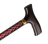 Adjustable Sparkle Travel Folding Cane with Fritz Handle (Red)