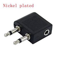 Accessories Connectors Gold/Nickel Plated Airplane Air Plane 3.5mm Airplane Airline Headphone Mono Audio Converter Travel Jack Plug Splitter Adapter - (Color: Nickel Plated)