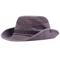Meidexian888 Windproof Fishing Hats, Summer Nylon Wide Brim Sun Protection Hat Outdoor Mesh Fishing Cap (Gray)