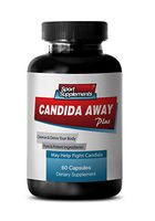 Blood Sugar Support Supplements - Candida Away Plus - Detox & Cleans - Candida Cleanse - 1 Bottle (60 Capsules)