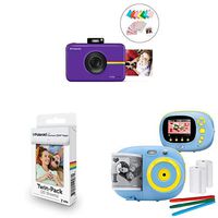 Polaroid SNAP Touch 2.0 - 13MP Instant Print Digital Photo Camera (Purple), with Extra Paper and Kids Instant Print Camera & Video Camcorder Bundle with Frames, Filters for Hours of Fun - Blue