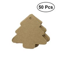 TINKSKY Christmas Tree Kraft Paper Gift Tags Label Blank Hang Tag Brown Pack of 50