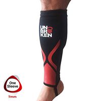 Cross Fitness Shin Guard and Calf Compression 7mm RED SHELL Sleeve Protector for Rope Climb, Box Jumps, Deadlift, Dry Fast, Fits Women and Men,Thick Neoprene, Black, Single (L/XL)