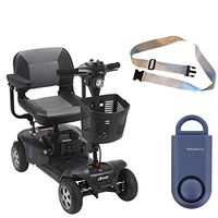Drive Cirrus Plus EC Folding Power Wheelchair, 18" Seat & Free 130 dB Matte Blue Personal Safety Alarm/Siren! + Silver Belt!