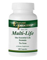 Enzyme Process - Multi Life - No Iron - The Essential Life - Multi Vitamin Mineral Formula - (180 Capsules)