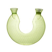Hot Water Bottle, U Type Transparent PVC Rubber Bottle Neck Protection Warm (Green)