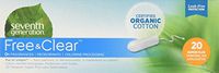 Seventh Generation - Organic Cotton Tampons with Leak-Free Protection, Super Plus Absorbency Non-Applicator - 20 Count