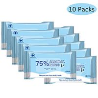Alcohol Wipes, Wet Wipes, 75% Alcohol Detergent Wipes Travel for Multifunctional Cleaning (10 Packs, 100 Wipes)