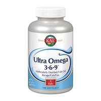 KAL Ultra Omega 3-6-9 1200mg | Fish Oil w/Cold Pressed Flaxseed & Borage Oil | Skin, Hair, Heart, Memory | 100 Softgels