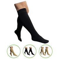 HealthyNees Closed Toe 15-20 mmHg Compression Plus Size Big Wide Leg Calf Socks (Black, 4X-Large)