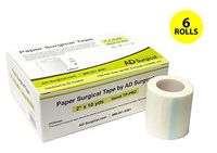 AD Surgical | Paper Surgical Tape (2" x 10 yds) | 6 Rolls | Easy Tear, Multi-Purpose, Pain Free Removal