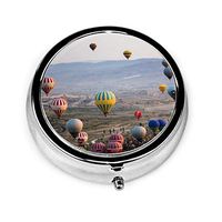 GRTING Mountains and Balloons Pill Box Portable Pill Organizer Case Small Medicine Case Excellent Travel Case Holder for Purse Or Pocket