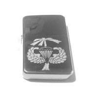 Vector KGM Thunderbird Custom Lighter - Vietnam Parachute Paratrooper Palm Tree Beach Logo Hi Polish Silver Chrome Rare!