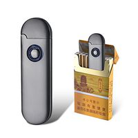 SunTime USB Mini Lighter Electric Reachargeable Flameless Windproof Slim Cigarette Portable Double Side Coil Lighters (Black)