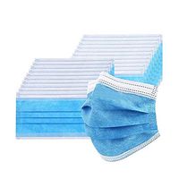 ScelleBridal Non-Woven 3P Safety Waterproof Dust-Proof Facial Protective Cover Breathable with Elastic Ear Loops Blue 20 PCS