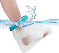 Adult Waterproof Foot & Ankle Cast Cover for Shower & Bath, Reusable Watertight Wound Bandage Dressing Protector for Broken Surgery Toe/Instep/Heel and Burns (Blue)