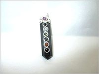 Jet Black Agate Point Chakra Pendant 2 inch Approx. Faceted A++ Top Jet International Healing India Crystal Therapy Booklet Chakra Balancing Image is JUST A Reference