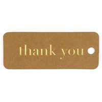Hortense B. Hewitt Kraft Thank You Gold Foil Gift Tags - 3 1/4in. X 1 1/4in. - 75 Pack