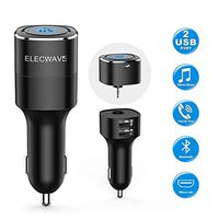 Bluetooth Receiver for Car, Esky Bluetooth 4.2 Hands-Free Car Kits/Bluetooth Aux Car Audio Adapter with Dual 2.4A USB Port Car Charger, Wireless Car Kits for Home/Car Audio Stereo, 3.5mm Aux Input