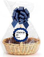 Dark Blue 2Pack Designer Cello Bags/Tags/Bows Cellophane Extra Large Gift Basket Packaging Bags Flat 25" X 30"