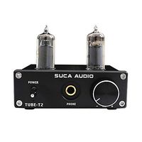 SUCA Tube-T2 6K4 Tube Amp NE5532 Chips Pre-amp HiFi Mini Integrated Stereo Output Tube Headphone Amplifier (Black)