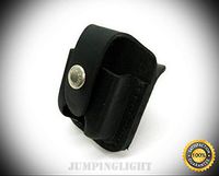 Black Leather Thumb Notch Lighter Pouch with Snap Closure & Belt Loop LPTBK - Premium Lighter Fluid (Comes Unfilled) - Made in USA!
