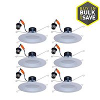 Utilitech 6-Pack 65-Watt Equivalent White Dimmable Recessed Downlight (5-in or 6-in)